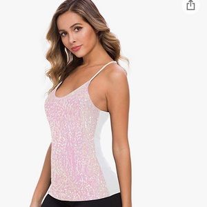 White glitter tank top